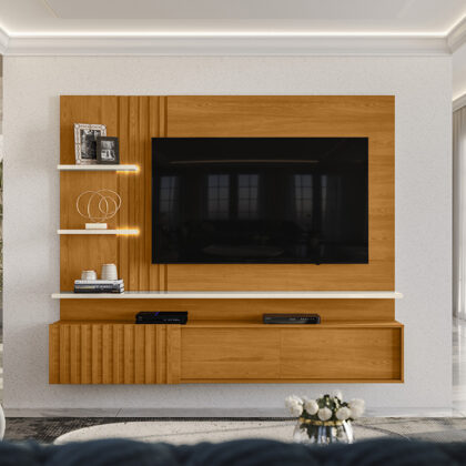 Bancada Suspensa Atena 200 Cinamomo.Off White Madetec