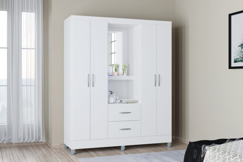 Guarda Roupa Capelinha Cordoba 4 Portas e 2 Gavetas