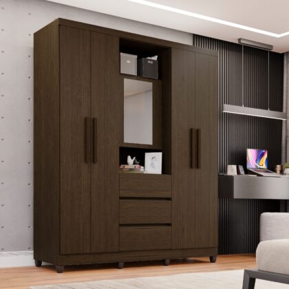 Guarda Roupa Capelinha Prime 5 Portas e 3 Gavetas