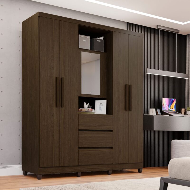 Guarda Roupa Capelinha Prime 5 Portas e 3 Gavetas