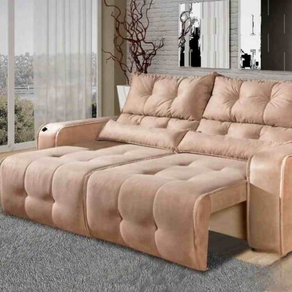 Sofa Retratil Reclinavel Minas 200 2x100 Veludo