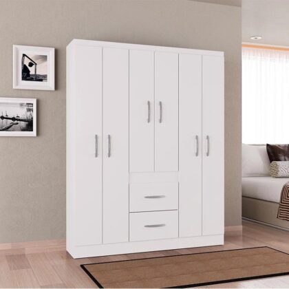 Guarda Roupa New Marbela 6 Portas e 2 Gavetas