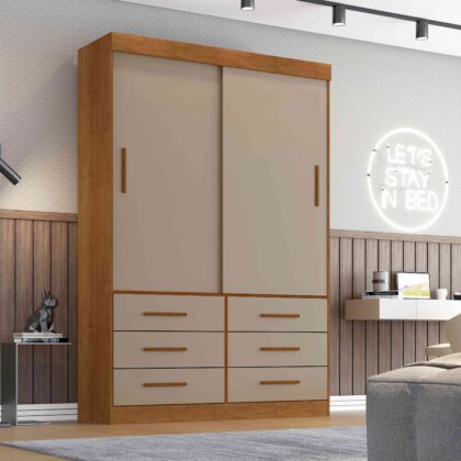 Guarda Roupa Star 2 Portas e 6 Gavetas